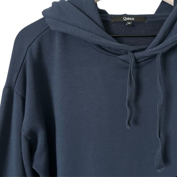 Quince SuperSoft Fleece Pullover Hoodie Navy Size Medium - Picture 3 of 6